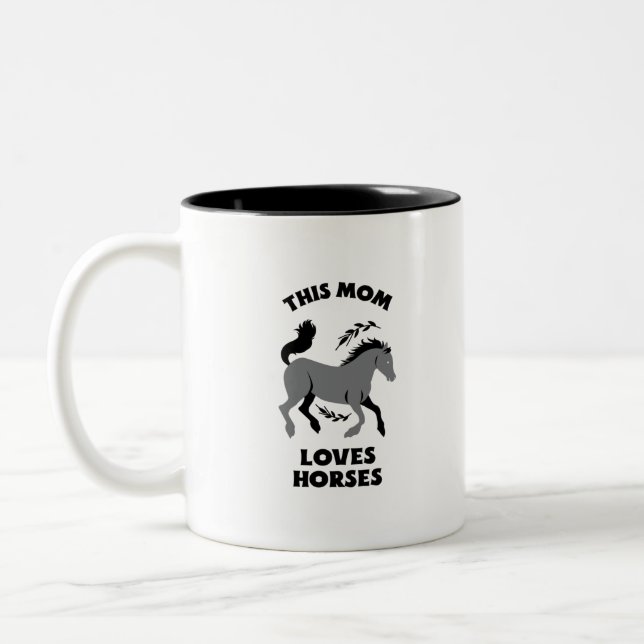 THIS MOM LOVES HORSES Två-Tonad MUGG (Vänster)