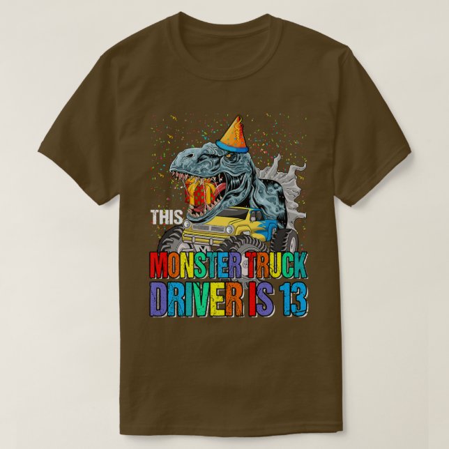 This Monster Truck Driver Is 13 Birthday top For B T Shirt (Design framsida)