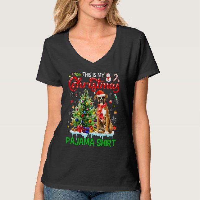 This My Christmas Pajama   Boxer Scarf Santa Xmas  T Shirt (Framsida)