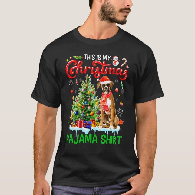 This My Christmas Pajama   Boxer Scarf Santa Xmas  T Shirt (Framsida)