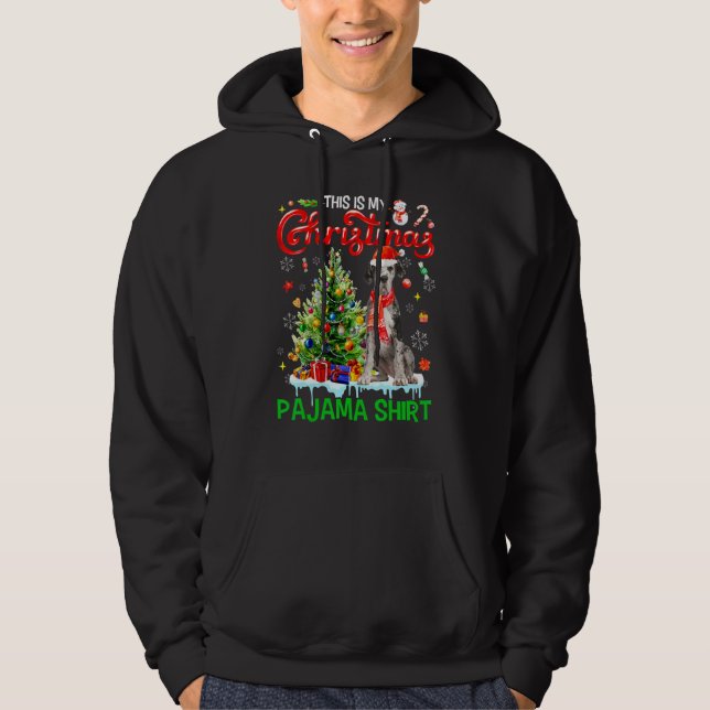 This My Christmas Pajama   Great Dane Scarf Santa  Hoodie (Framsida)