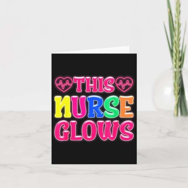 This Nurse Glows Nursing Glow Retro  Kort (Framsida)
