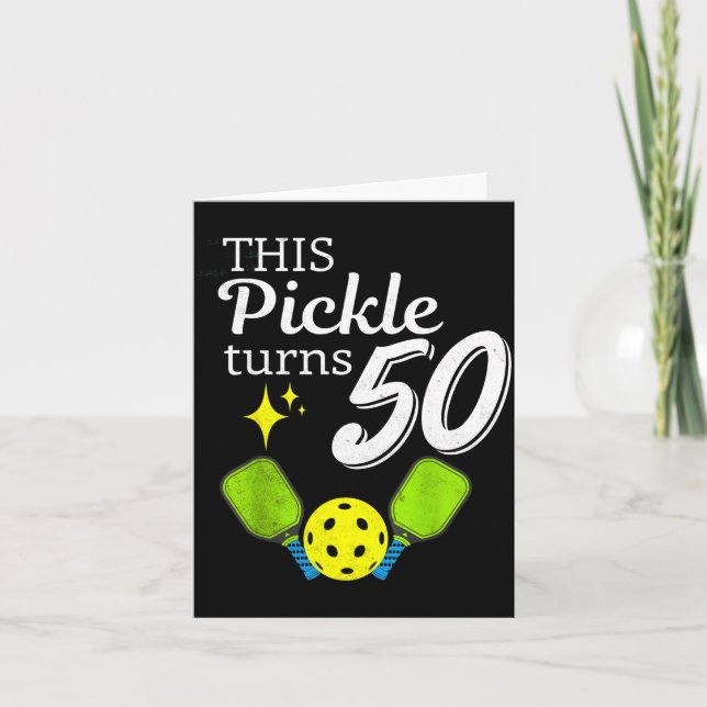 This pickle turns 50 pickleball 50th birthday  kort (Framsida)