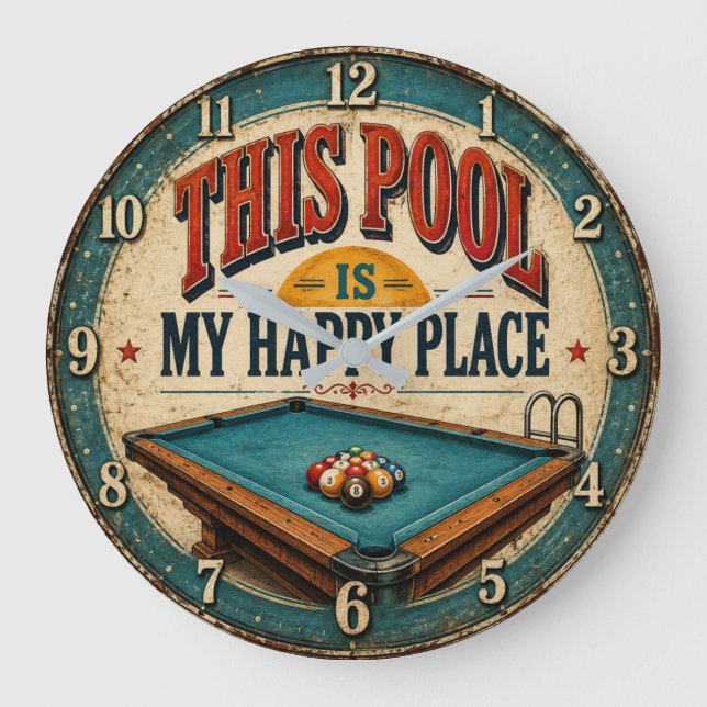 This Pool Is My Happy Place  Stor Klocka (Framsida)