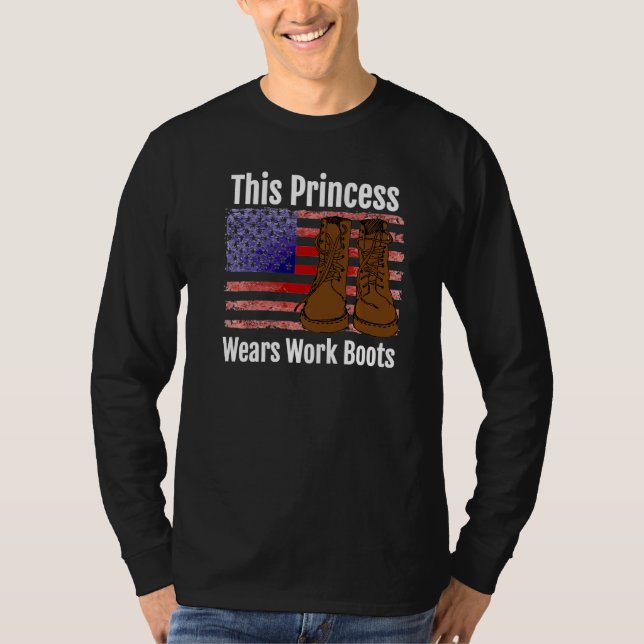 This Princess Wears Work Boots Premium T Shirt (Framsida)
