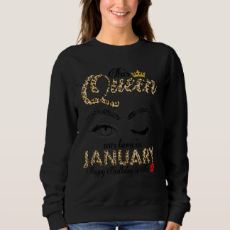 This Queen Was Born In January Leopard Women Girls T Shirt