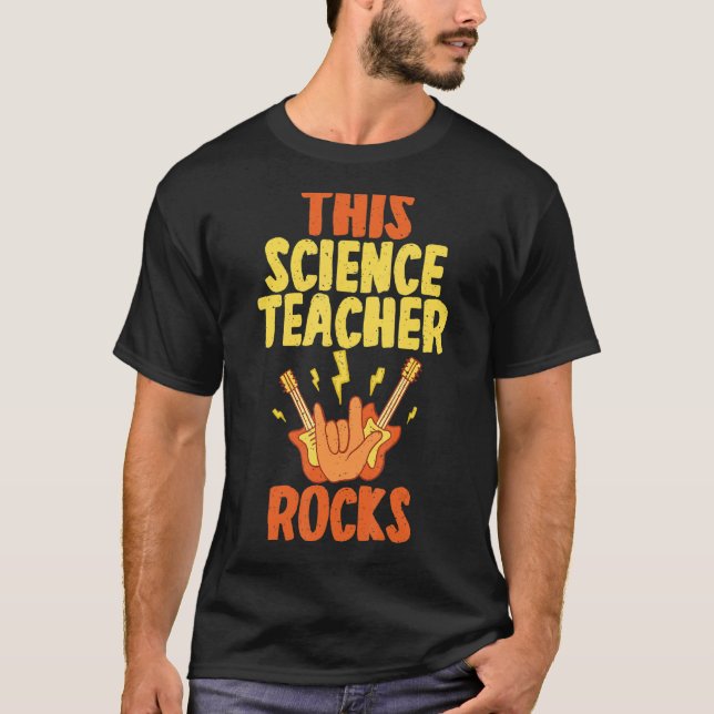 This Science Teacher Rocks T Shirt (Framsida)