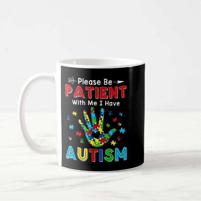 This shirt feature autism puzzle pieces makes the  kaffemugg (Vänster)