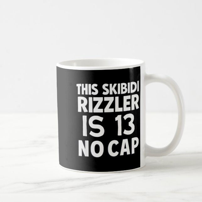 This Skibidi Rizzler Is 13 No Cap 13th Birthday 13 Kaffemugg (Höger)