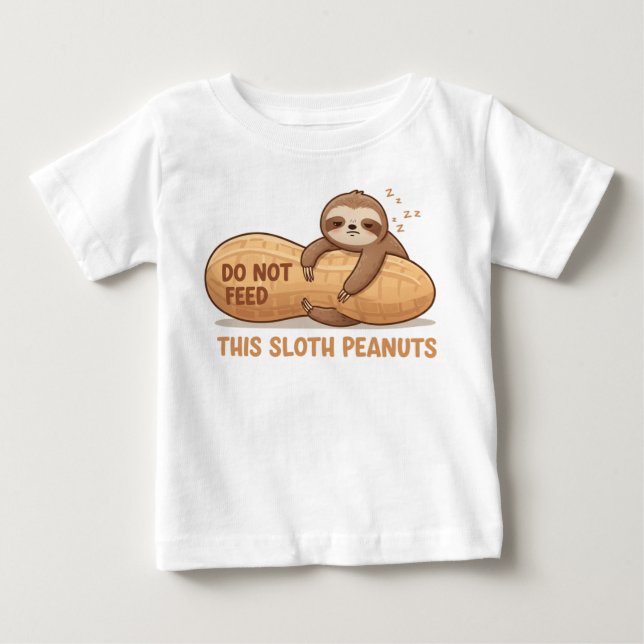 This Sloth Can’t Eat Peanuts | Kids Allergy Shirt T (Framsida)