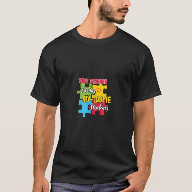 this teacher love her au some students autism awar t shirt (Framsida)