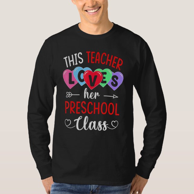 THIS TEACHER LOVES HER PRESCHOOL CLASS Shirts Vale T Shirt (Framsida)