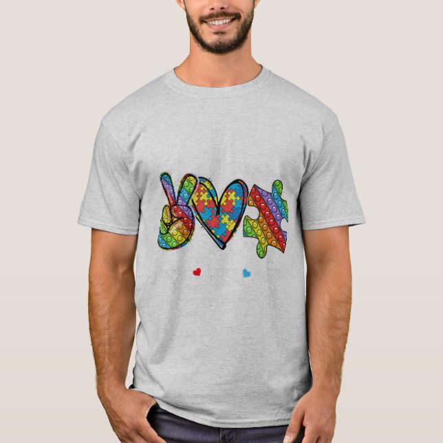 This tee with peace hand, heart shape and pop it s (Framsida)