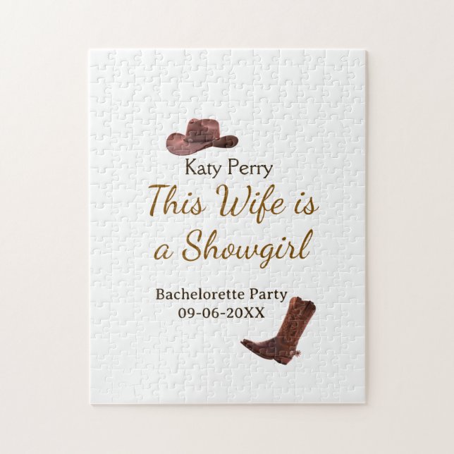 This Wife is a showgirl bachelorette party name da Pussel (Vertikal)