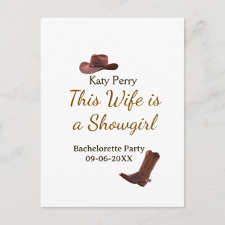 This Wife is a showgirl bachelorette party name da Vykort