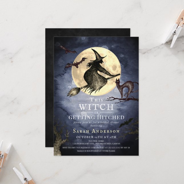 This Witch is getting Hitched Bridal Shower Inbjudningar (Fram/Back In Situ)