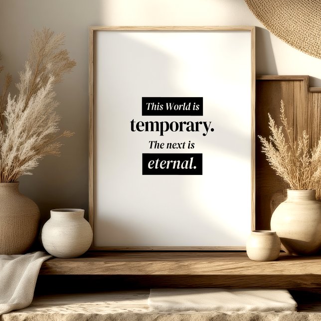 This World Is Temporary – Islamic Wall Art Poster (Skapare uppladdad)