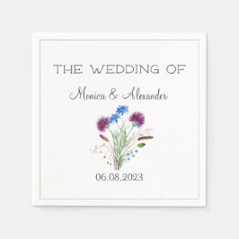 Thistle Blommigt Scottish Watercolor Bröllopsfest Pappersservett