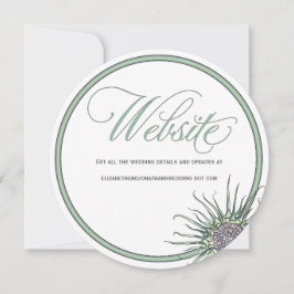 Thistle Flower Round Bröllop-webbplatskort Inbjudningar