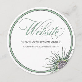 Thistle Flower Round Bröllop-webbplatskort Inbjudningar
