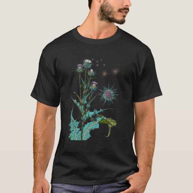 Thistle Flower Scotland Kärlek Scottish Thistle T Shirt (Framsida)