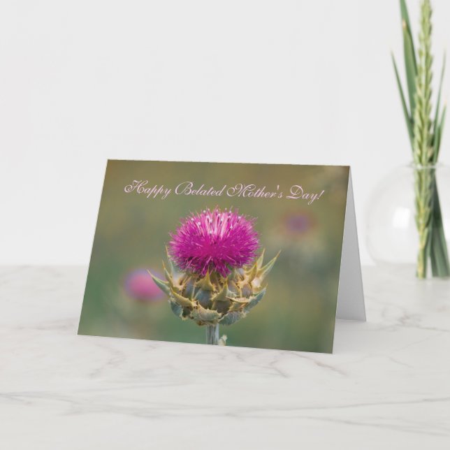 Thistle Greeting Card för Lycklig i Mors dag Kort (Framsida)
