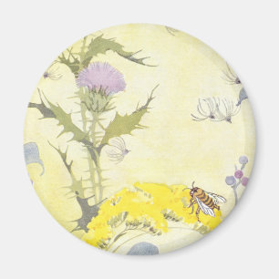 Thistle och bi på Goldenrod Magnet
