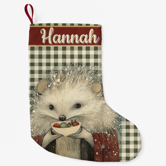 Thistle the Hedgehog | Woodland Whimsy  Liten Julstrumpa (Framsidan)