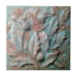 Thistle Theme American Encaustic Faux Relief Repro Kakelplatta