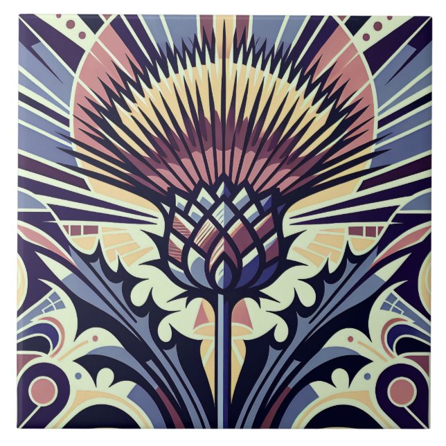Thistleffektträff Art Deco Kakelplatta (Framsidan)