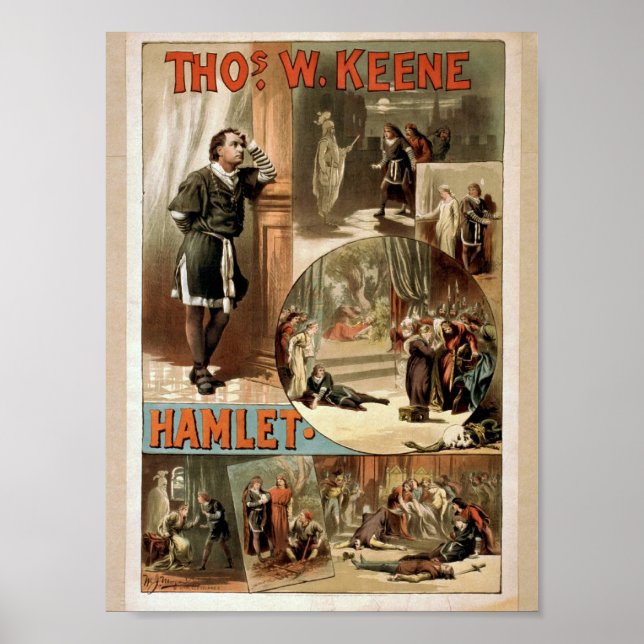 Tho. Keene, Hamlet Retro Theater Poster (Framsidan)