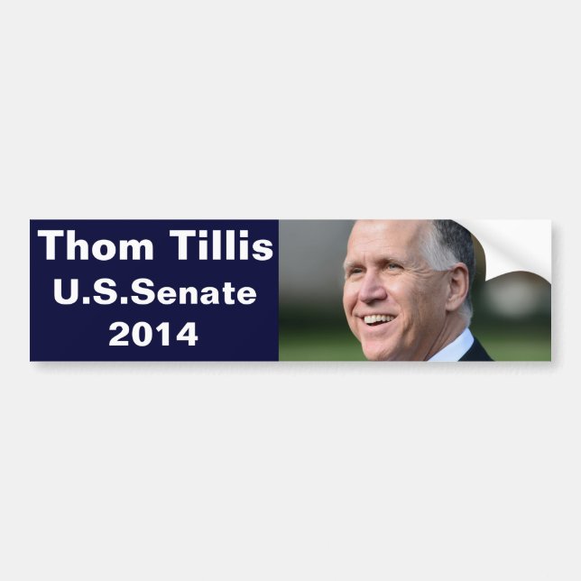 Thom Tillis for U.S Senate Bildekal (Framsidan)