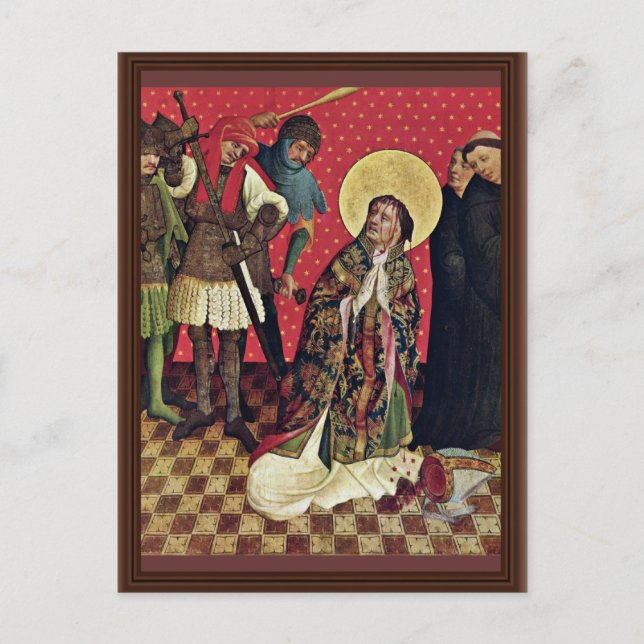 Thomas Altare Fragment Av Höger Yttervinge Scen Vykort (Framsida)