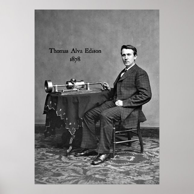 Thomas Alva Edison, 1878 Poster (Framsidan)