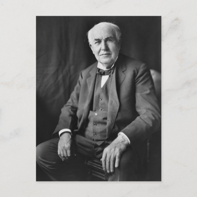 Thomas Alva Edison Porträtt Vykort (Framsida)