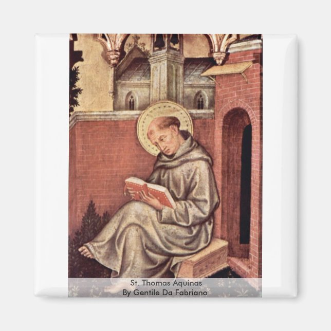 Thomas Aquinas av Gentile Da Fabriano Magnet (Framsidan)