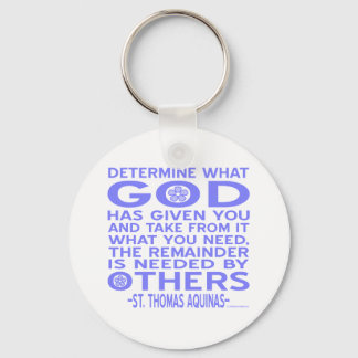 Thomas Aquinas Gud given Light Blue Nyckelring