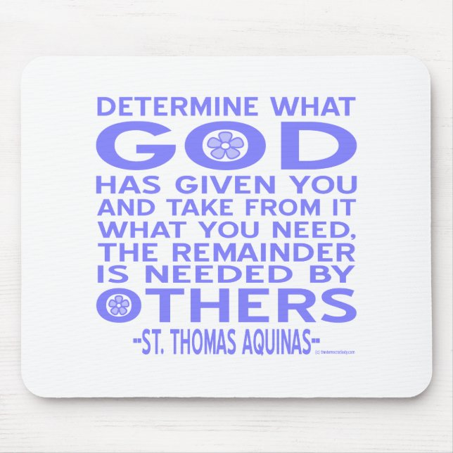 Thomas Aquinas Gud Givet Ljusblå Musmatta (Framsidan)