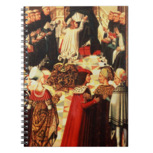 Thomas Aquinas som mottas in i den dominikanska Anteckningsbok