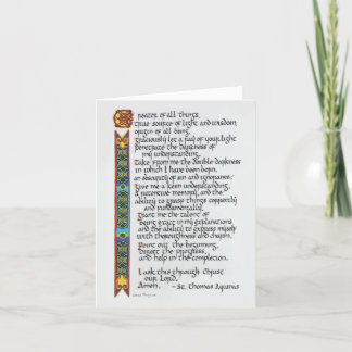 Thomas Aquinas Student Prayer Calligraphy Celtic Kort
