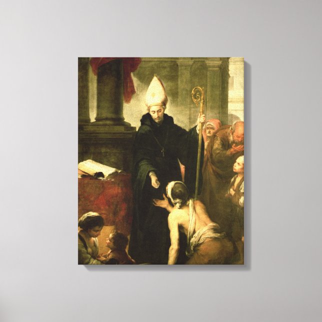 Thomas av Villanueva Distributing Alms, 1678 Canvastryck (Framsida)