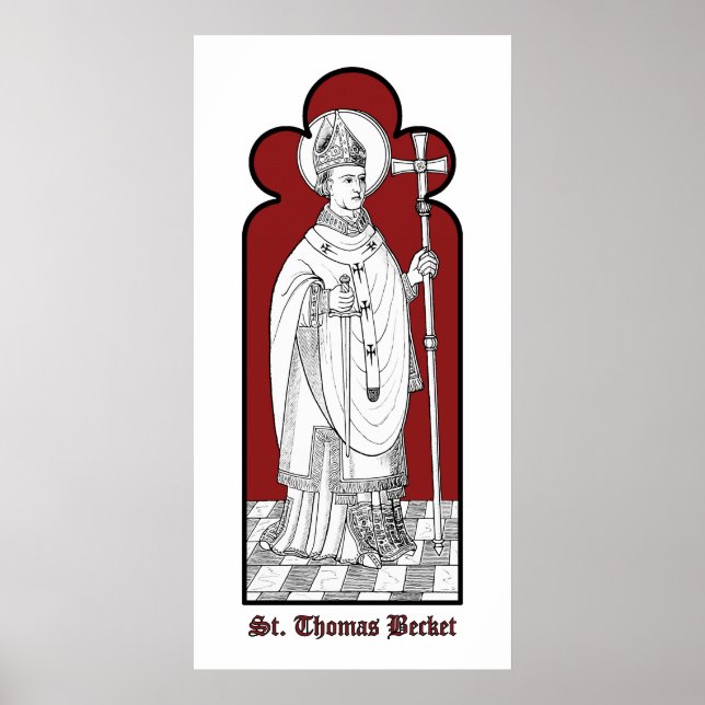 Thomas Becket Holding a Sword (M 033) Poster (Framsidan)