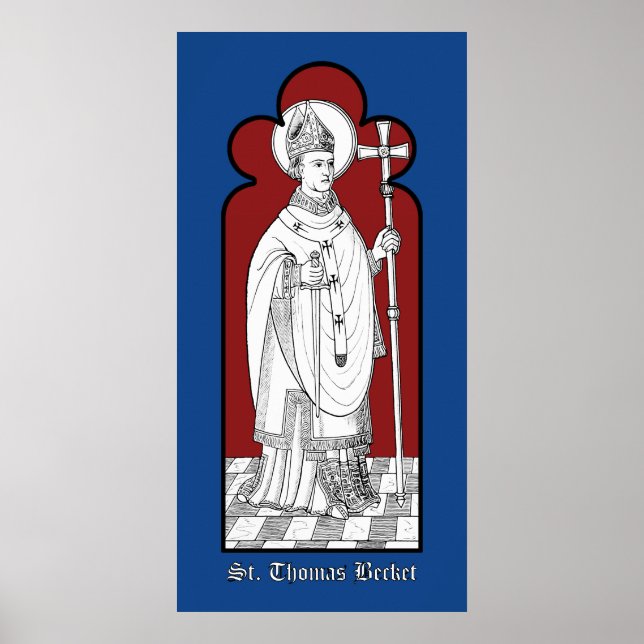 Thomas Becket Holding a Sword (M 033) Poster (Framsidan)