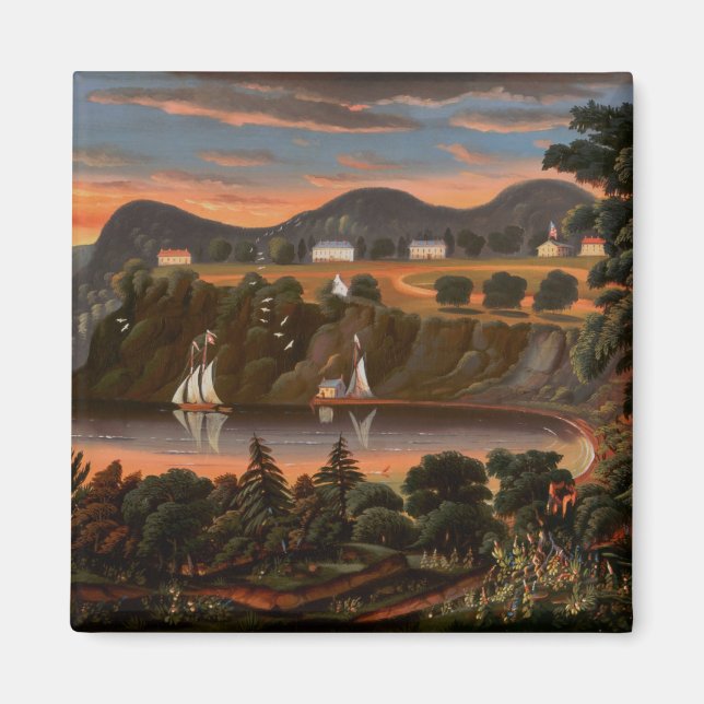 Thomas Chambers View of Hudson River på Väster Magnet (Framsidan)