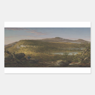 Thomas Cole - A View of the Two Sjöar and Mountain Rektangulärt Klistermärke