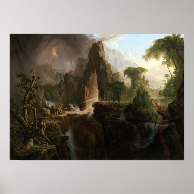 Thomas Cole Expulsion från Edens trädgård Poster (Framsidan)
