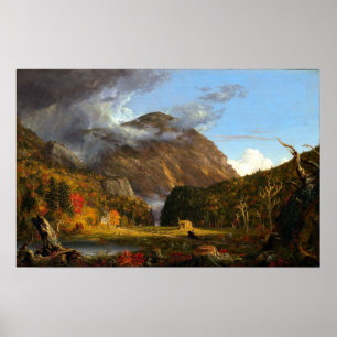 Thomas Cole som en beskåda av berg passerar Poster