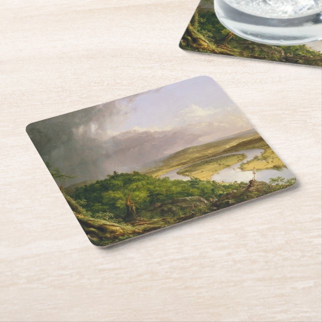 Thomas Cole The Oxbow The Connecticut River  Underlägg Papper Kvadrat (Vinklad)