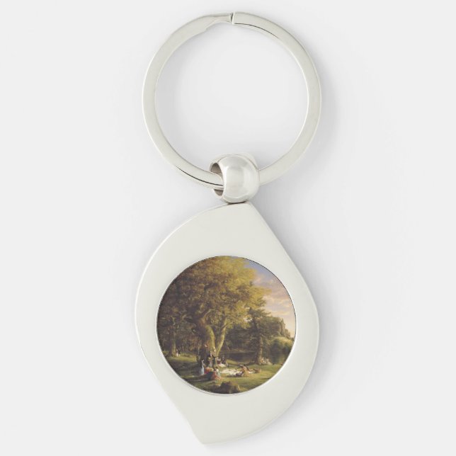 Thomas Cole The Pic-Nic Swirl Silverfärgad Nyckelring (Framsidan)