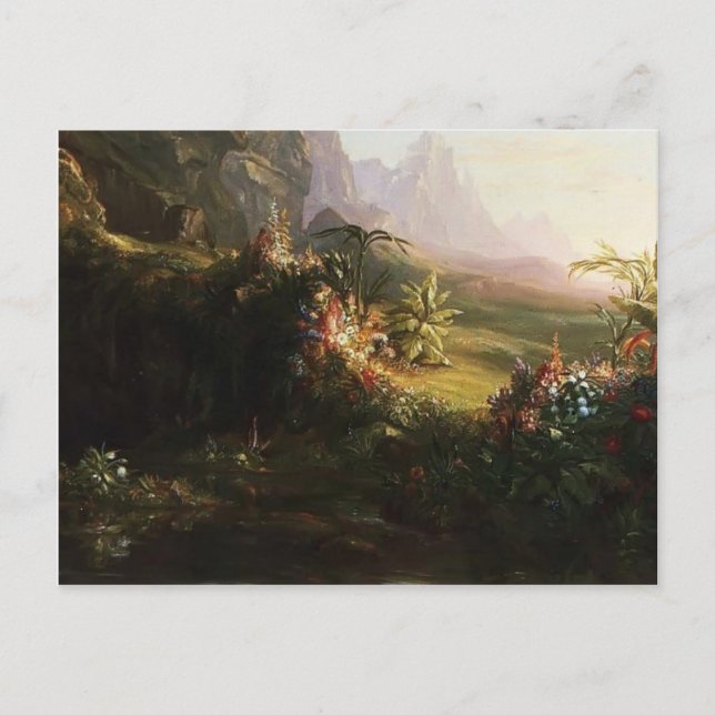 Thomas Cole-The Voyage of Life: Barndom (detaljer) Vykort (Framsida)
